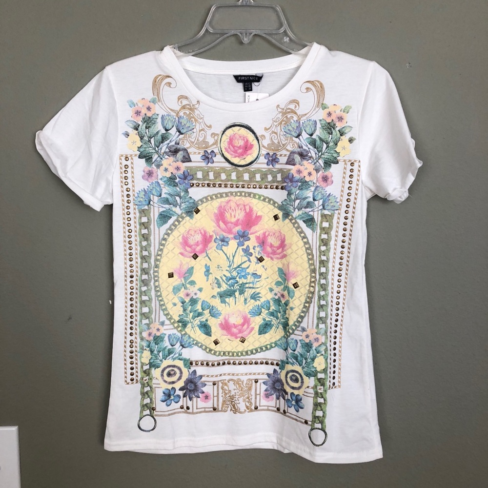 First Nice Embellished T Shirt